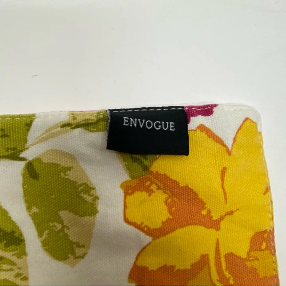 Envogue Placemats Set of 4 Floral Cotton 14X14 Double Sided Summer Multicolored